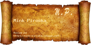 Mink Piroska névjegykártya